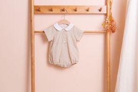 [BEBELOUTE] Bebe Dot Body Suit (Beige), Summer All-in-One for Infant and Babyr, Cotton 100% _ Made in KOREA
